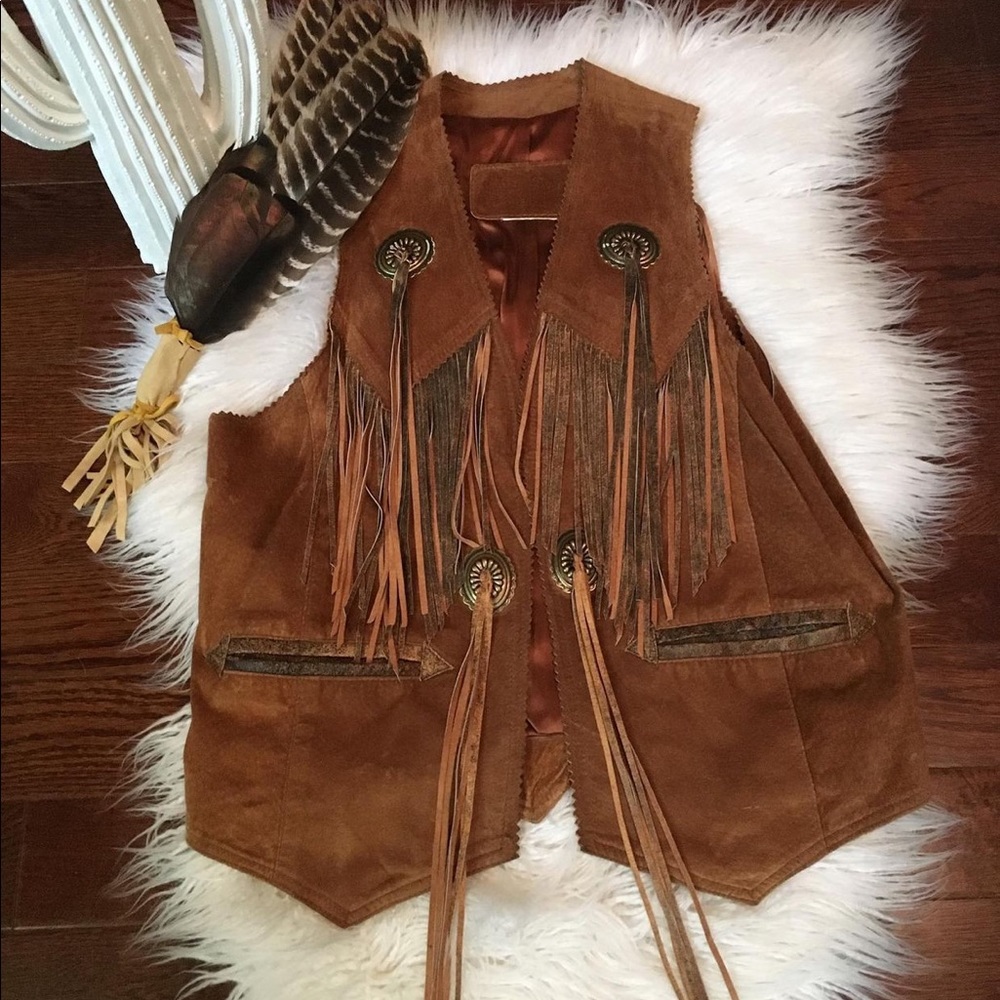 Fringe Suede Concho vest